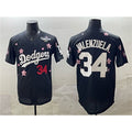 Los Angeles Dodgers #34 Fernando Valenzuela Black JEROMEN 2025 World Series Patch Tokyo Series Limited Stitched Jersey
