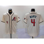 Arizona Diamondback #4 Ketel Marte Number Cream JEROMEN Cool Base Limited Stitched Jersey