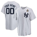 Custom New York Yankees Active Player White JEROMEN 2024 World Series Cool Base Stitched Jersey