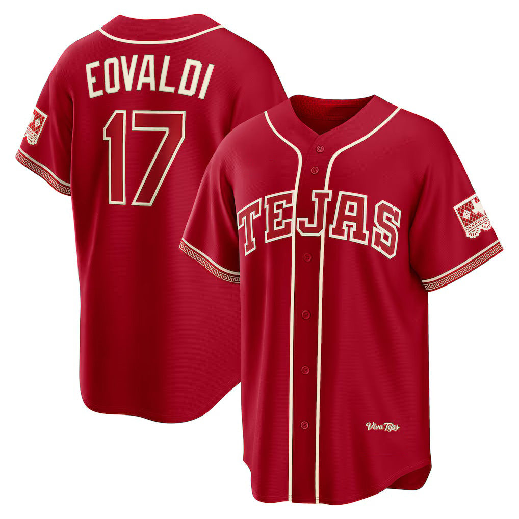 Texas Rangers #17 Nathan Eovaldi Red JEROMEN 2026 City Connect Stadium Jersey