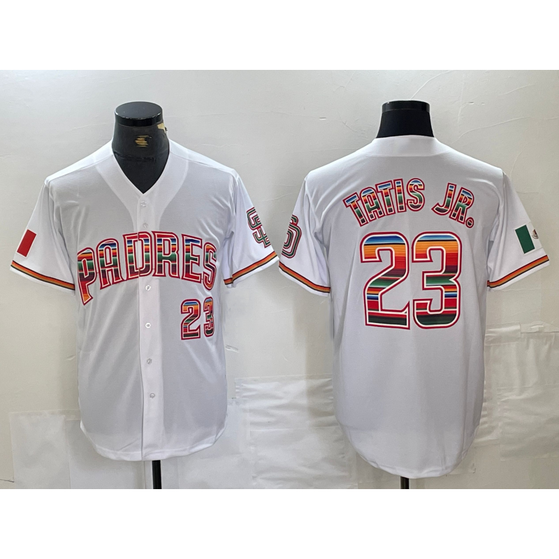 San Diego Padres #23 Fernando Tatis Jr Mexico White JEROMEN Cool Base Stitched Baseball Jersey