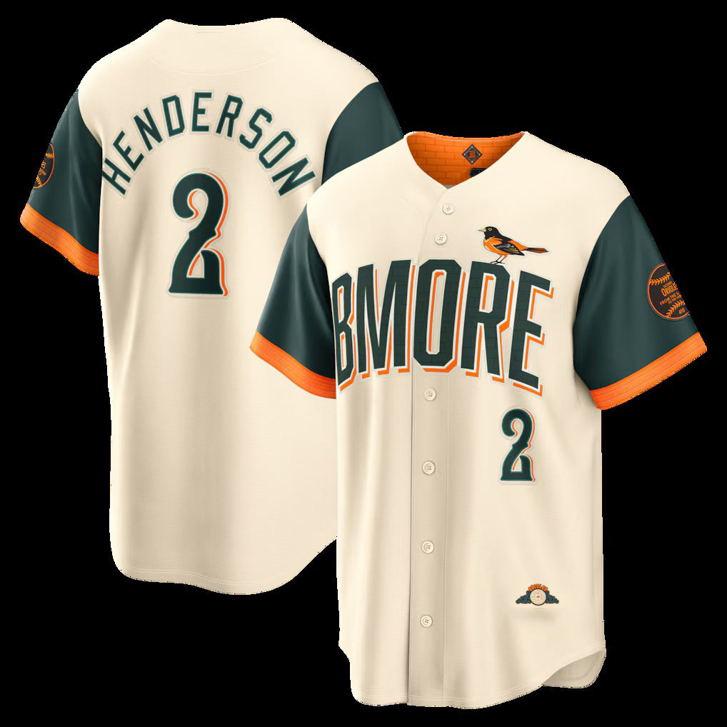 Baltimore Orioles #2 Gunnar Henderson Natural JEROMEN 2026 City Connect Stadium Jersey