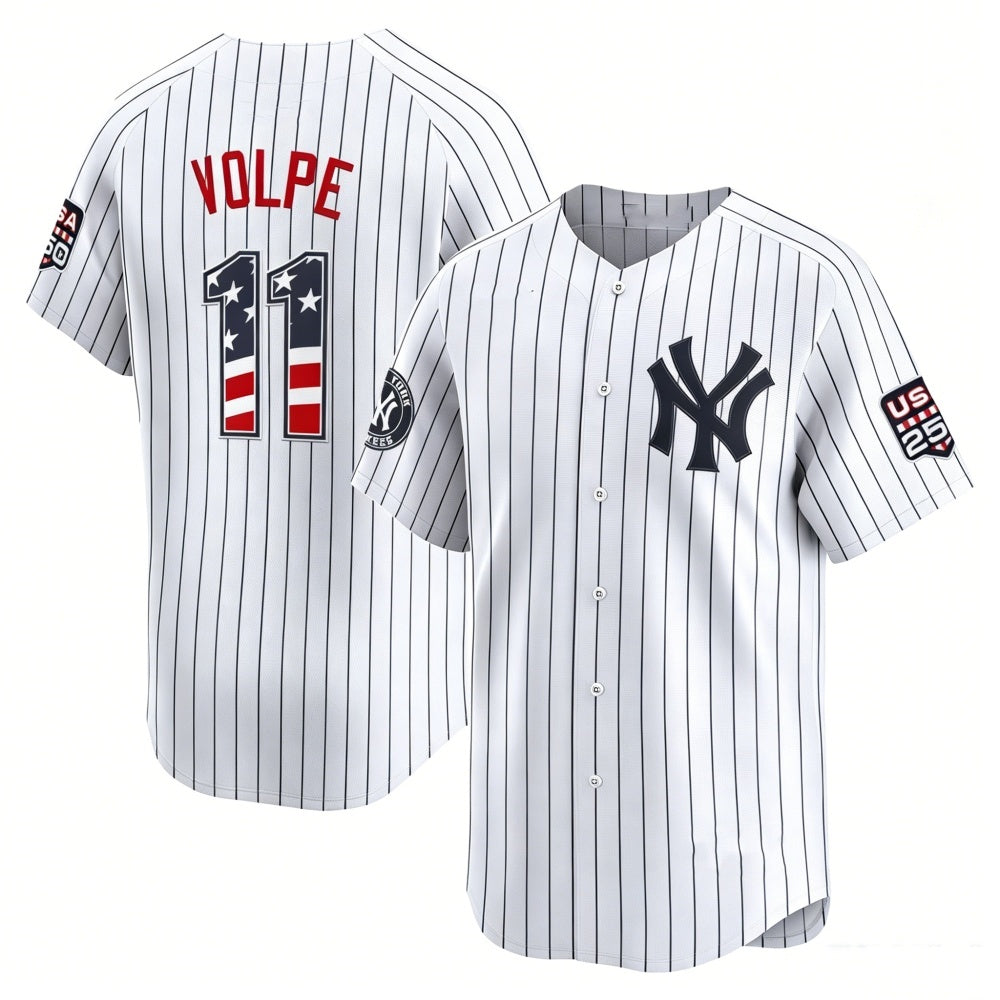 New York Yankees #11 Anthony Volpe White JEROMEN USA 250 Fourth of July Limited Stitched Jersey