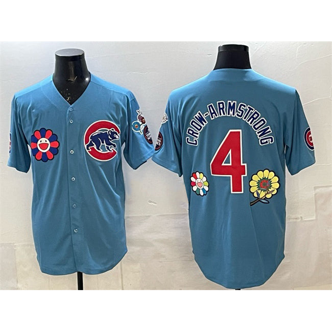 Chicago Cubs #4 Pete Crow-Armstrong Blue JEROMEN 2025 Tokyo Series 2nd Alternate Limited Stitched Jersey