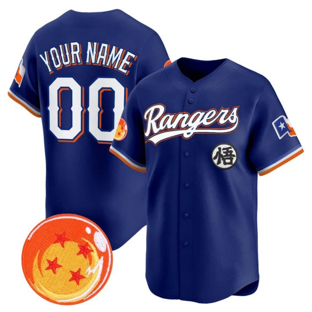 Custom Texas Rangers x Dragon Ball Royal JEROMEN Vapor Premier Limited Jersey - All Stitched
