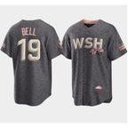 Washington Nationals #19 Josh Bell 2022 Grey JEROMEN City Connect Cherry Blossom Cool Base Stitched Jersey