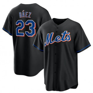 New York Mets #23 Javier B¨¢ez Black JEROMEN 2022 Cool Base Stitched Jersey
