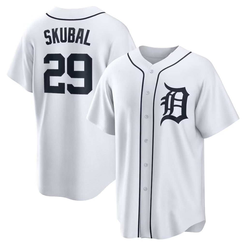 Detroit Tigers #29 Tarik Skubal JEROMEN White Home Replica Jersey