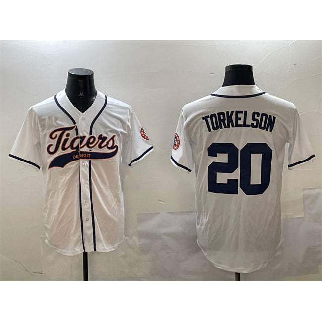 Detroit Tigers #20 Spencer Torkelson White JEROMEN With Patch Cool Base Stitched Jersey