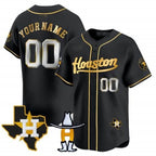 Custom Houston Astros Houston Rodeo Patch Vapor Premier Limited Jersey ¨C All Stitched-Black JEROMEN