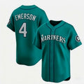 Seattle Mariners #4 Colt Emerson Aqua JEROMEN Limited Stitched jersey