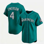 Seattle Mariners #4 Colt Emerson Aqua JEROMEN Limited Stitched jersey