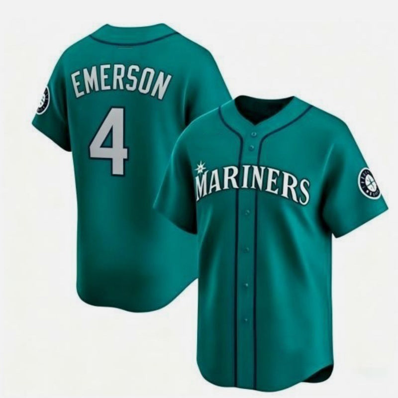 Seattle Mariners #4 Colt Emerson Aqua JEROMEN Limited Stitched jersey