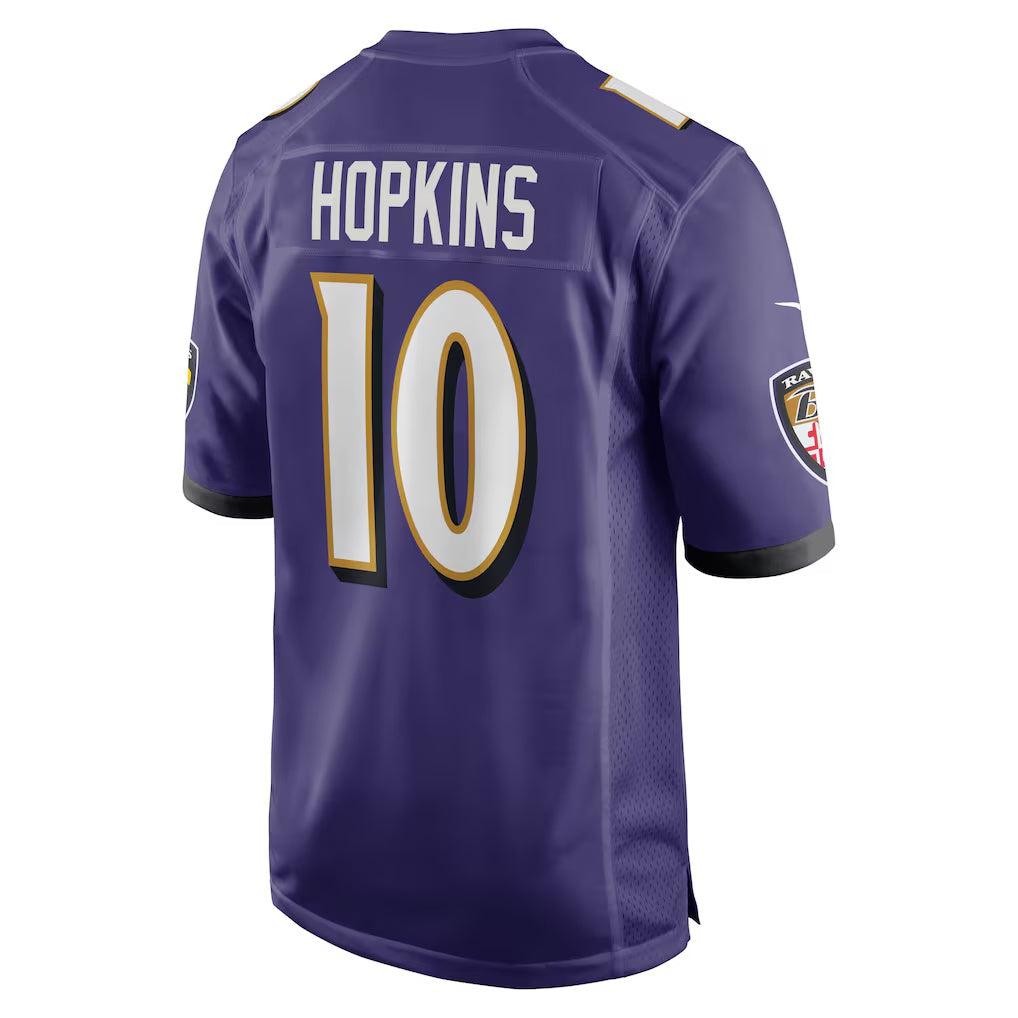 B.Ravens #10 DeAndre Hopkins Purple JEROMEN Team Game Jersey