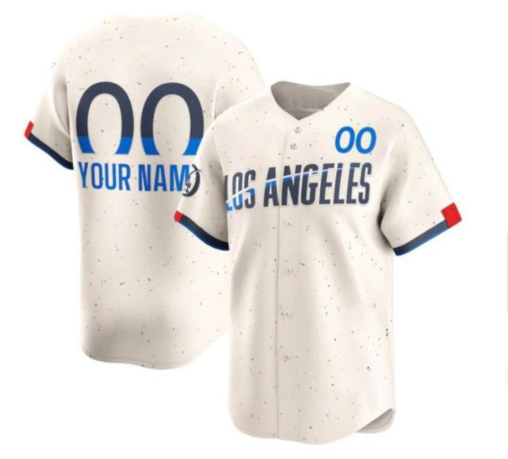 Custom Los Angeles Dodgers Active Player Cream JEROMEN 2024 City Connect Limited Stitched Jersey