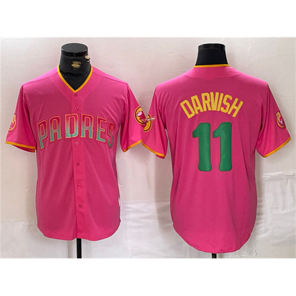 San Diego Padres #11 Yu Darvish Pink JEROMEN Cool Base Stitched Jersey