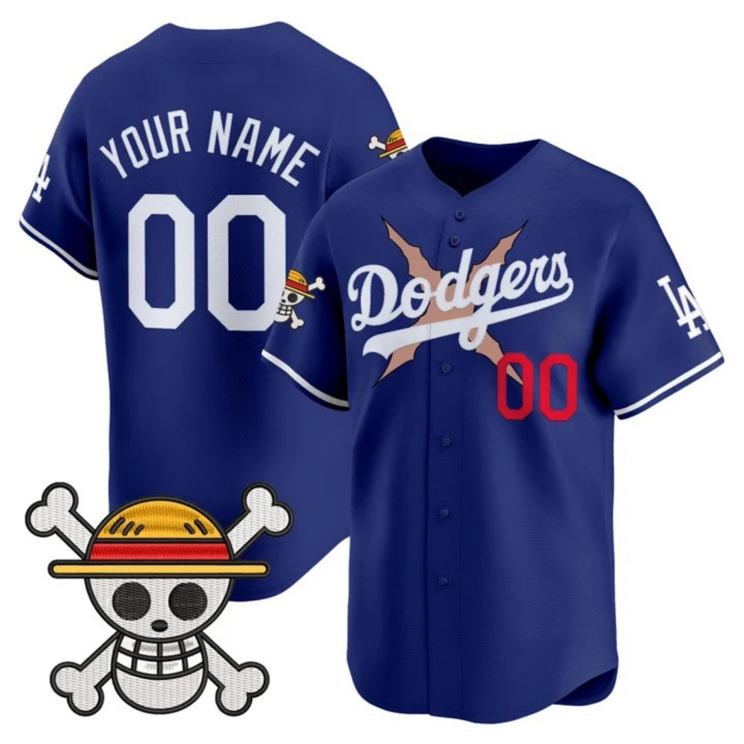Custom Los Angeles Dodgers x One Piece Royal JEROMEN Vapor Premier Limited Jersey - Stitched