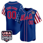 Custom New York Mets America 250 Edition Vapor Premier Limited Royal JEROMEN Stitched Jerseys