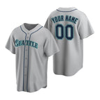 Custom Seattle Mariners Gray JEROMEN Stitched Cool Base Road Jersey