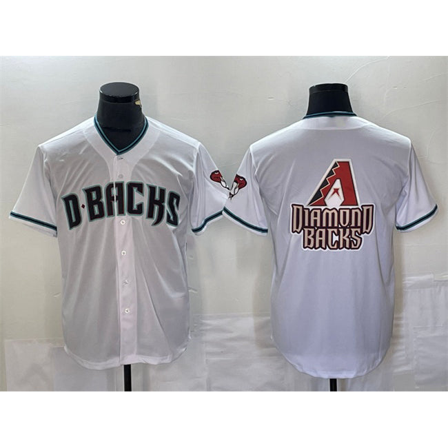 Arizona Diamondbacks White JEROMEN Team Big Logo Cool Base Stitched Jerseys