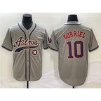 Houston Astros #10 Yuli Gurriel Gray JEROMEN With Patch Cool Base Stitched Jersey