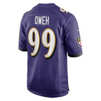 B.Ravens #99 Odafe Oweh Purple JEROMEN Game Jersey