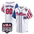 Custom Philadelphia Phillies America 250 Edition Vapor Premier Limited White JEROMEN Stitched Jerseys-1