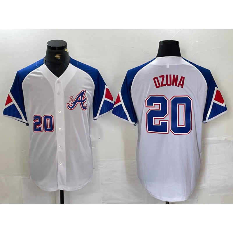 Atlanta Braves #20 Marcell Ozuna Number White JEROMEN 2023 City Connect Flex Base Stitched Jersey