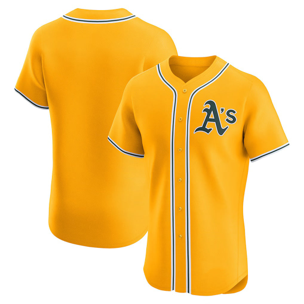 Oakland Athletics Gold JEROMEN Alternate 2 Elite Jersey