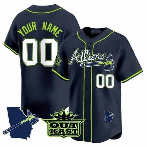 Custom Atlanta Braves Atliens Vapor Premier Limited Jersey V2 ¨C All Stitched-Navy JEROMEN