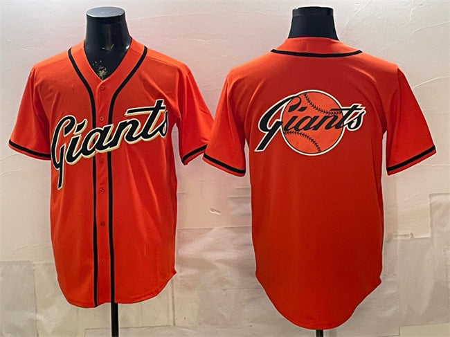 San Francisco Giants Team Big Logo Orange JEROMEN Cool Base Stitched Jersey
