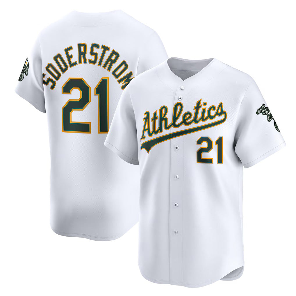 Oakland Athletics #21 Tyler Soderstrom White JEROMEN Home Limited Player Jersey 2