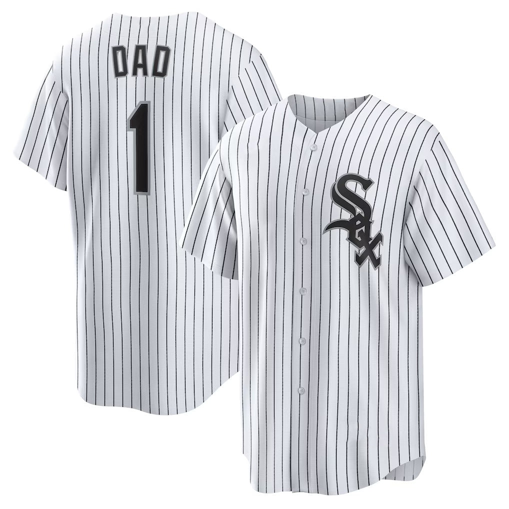 Chicago White Sox White JEROMEN #1 Dad Home Replica Jersey