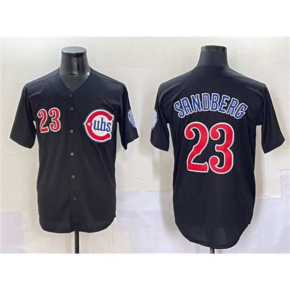 Chicago Cubs #23 Ryne Sandberg Black JEROMEN Limited Stitched Jersey