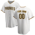 Custom San Diego Padres White JEROMEN Home Replica Jersey