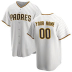 Custom San Diego Padres White JEROMEN Home Replica Jersey