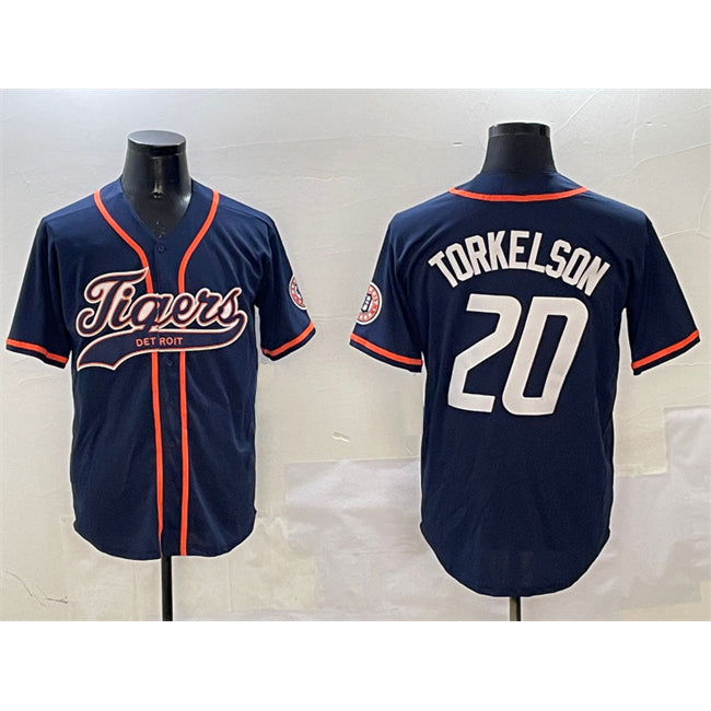 Detroit Tigers #20 Spencer Torkelson Navy JEROMEN With Patch Cool Base Stitched Jersey