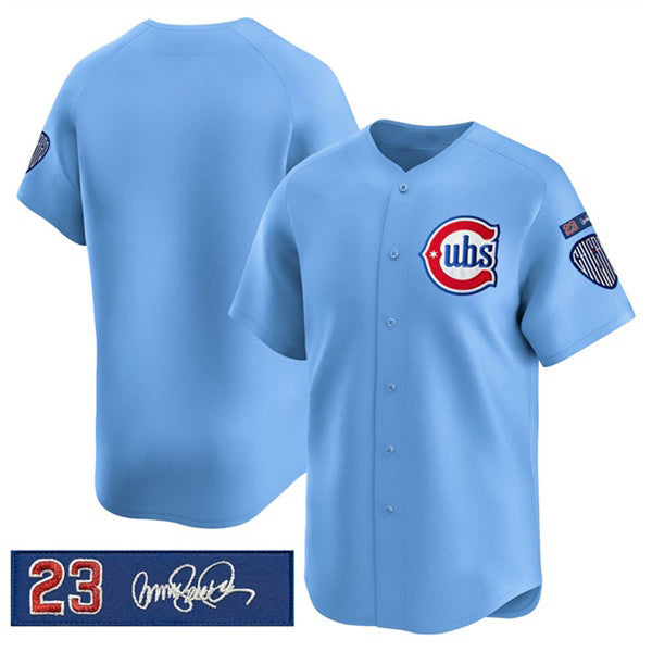Chicago Cubs Blank Blue JEROMEN 'Ryne Sandberg Tribute' Vapor Limited V3 Stitched Jersey