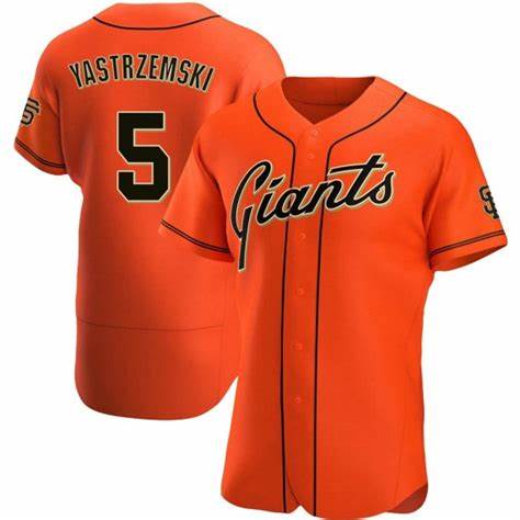 San Francisco Giants #5 Mike Yastrzemski Orange JEROMEN Flex Base Jersey