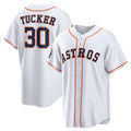 Houston Astros #30 Kyle Tucker White JEROMEN 2022 World Series Home Stitched Jersey