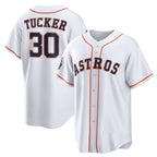 Houston Astros #30 Kyle Tucker White JEROMEN 2022 World Series Home Stitched Jersey