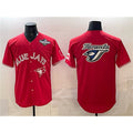 Toronto Blue Jays Team Big Logo Red JEROMEN 2025 World Series Home Cool Base Stitched Jersey