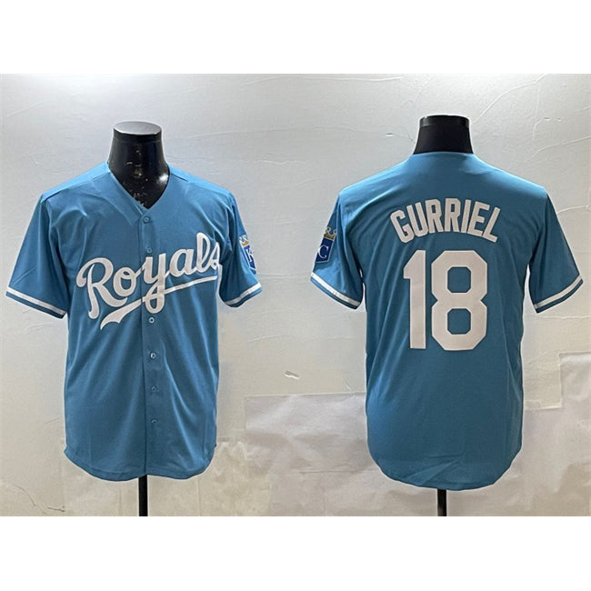 Kansas City Royals #18 Yuli Gurriel Blue JEROMEN Cool Base Stitched Jersey