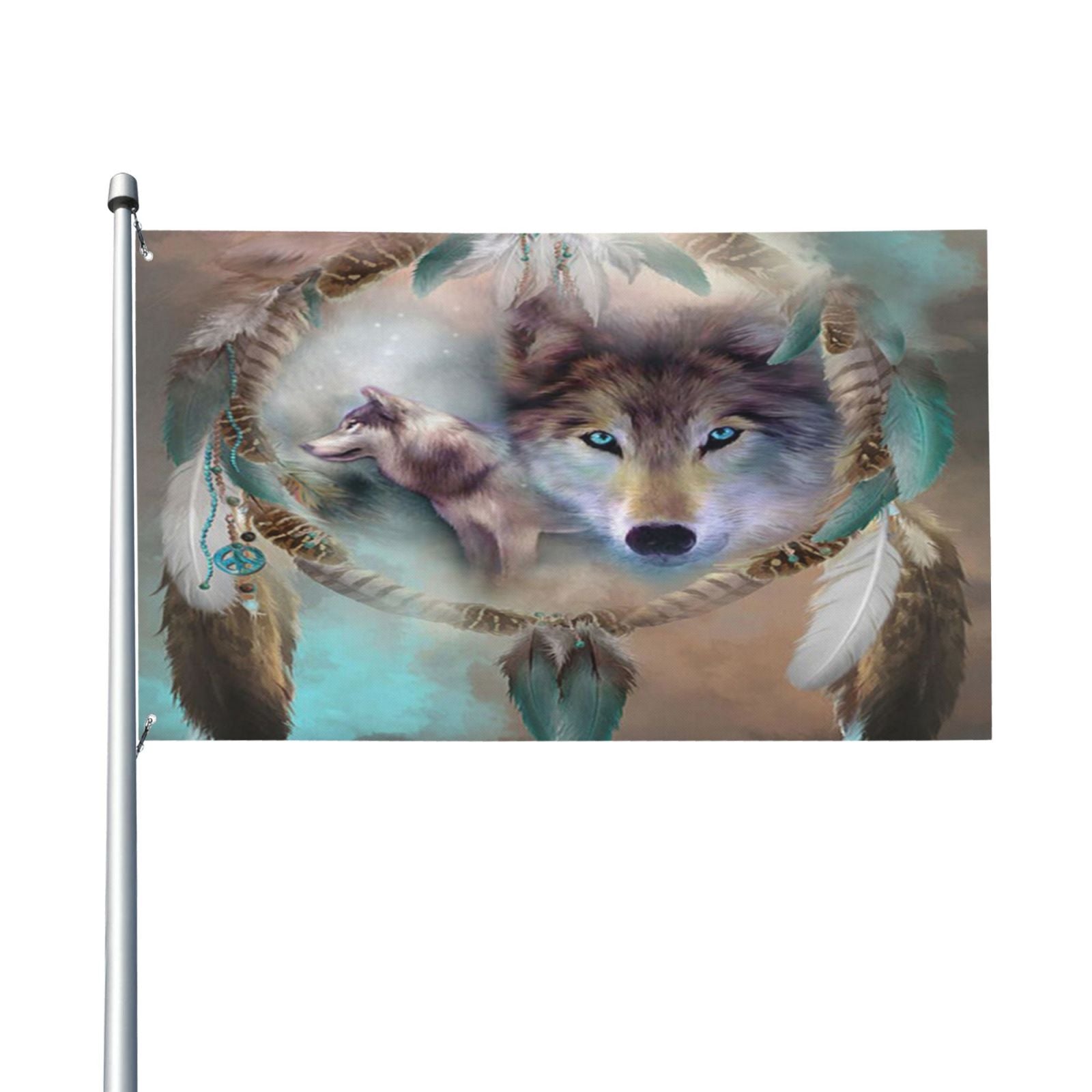 Keyword2 Wolf's Dream Of Peace Flag - Main Image