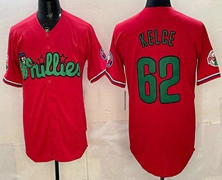 Philadelphia Phillies #62 Jason Kelce Red JEROMEN Limited Stitched Jersey