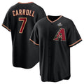 Arizona Diamondbacks #7 Corbin Carroll Black JEROMEN 2023 World Series Cool Base Stitched Jersey