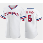 Texas Rangers #5 Corey Seager White JEROMEN Throwback Stitched Flex Base Jersey