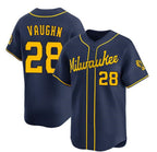 Milwaukee Brewers #28 Andrew Vaughn Navy JEROMEN Alternate Limited Stitched Jersey