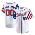 Custom Detroit Tigers ACTIVE PLAYER White JEROMEN 2025 Independence Day Vapor Premier Limited Stitched Jersey