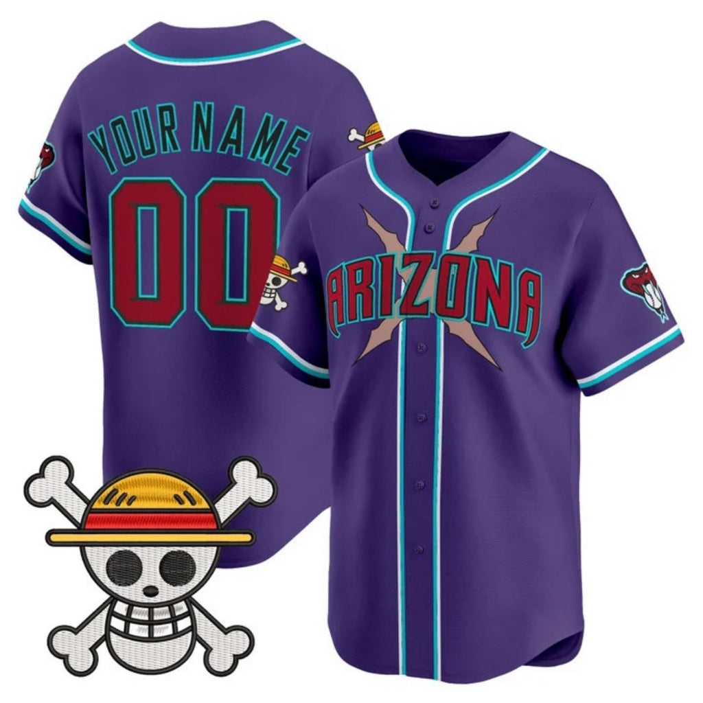 Custom Arizona Diamondbacks x One Piece Purple JEROMEN Vapor Premier Limited Jersey - Stitched